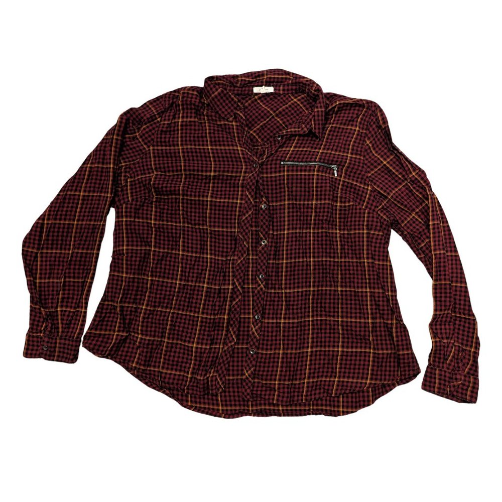 Maurice's | Red Plaid Long-Sleeve | Women's Size 3